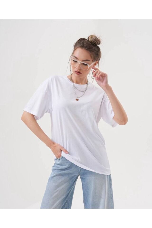 Bisiklet Yaka Basic Tshirt